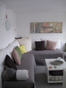 Mein Schlafzimmer in der Pension Bakkegaard Gæstgiveri Møns Klint