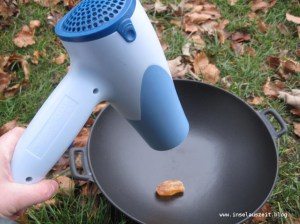 Bernstein oder Phosphor – Test auf Selbstentzündung mit Fön